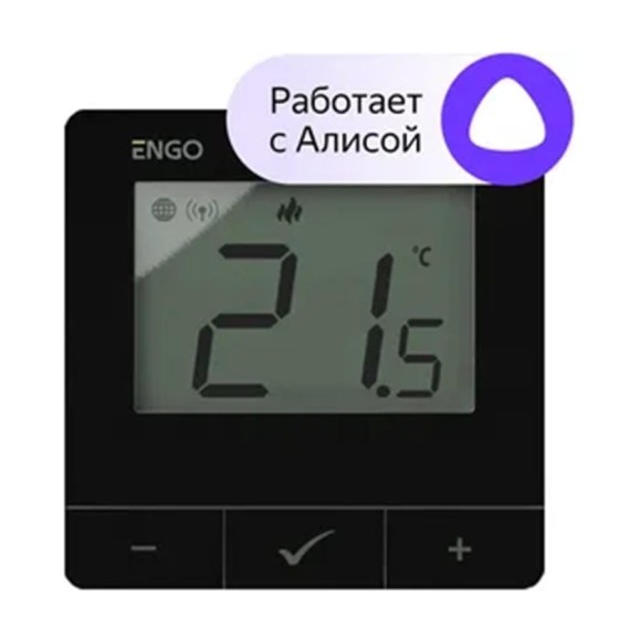 Терморегулятор умный ENGO controls ZigBee/868 МГц, 2×АА, черный, E25-BATB