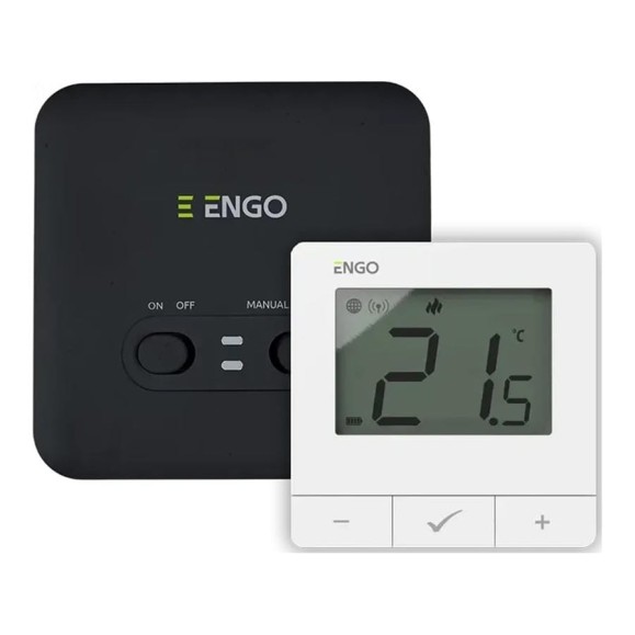 Терморегулятор ENGO controls беспроводной, правляемый через интернет, Wi-Fi, на батарейках, белый E20i-W