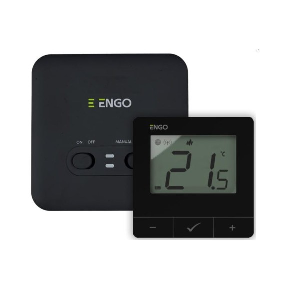 Терморегулятор ENGO controls беспроводной, управляемый через интернет, Wi-Fi, на батарейках, черный E20i-B