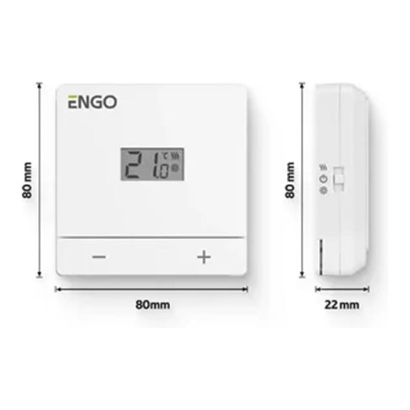Терморегулятор ENGO controls проводной, накладной, 230В, белый EASY230W