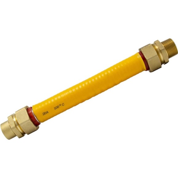 Подводка для газа Kofulso 3/4_1/2 дюйма с муфтами, 100 см (НР-ВР) — KFG BCG/BICG20_1/2 — 1000
