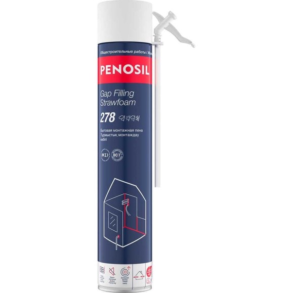 Пена монтажная бытовая всесезонная PENOSIL Gap Filling Strawfoam 278  650 мл A1629Z
