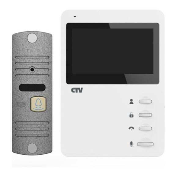 Комплект видеодомофона CTV -DP1400N (белый+серебро) 4,3 4100199