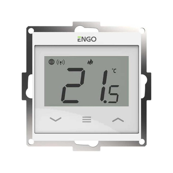 Терморегулятор ENGO controls, проводной, встраиваемый, программируемый, с возможностью подключения к WI-FI, белый E55-W