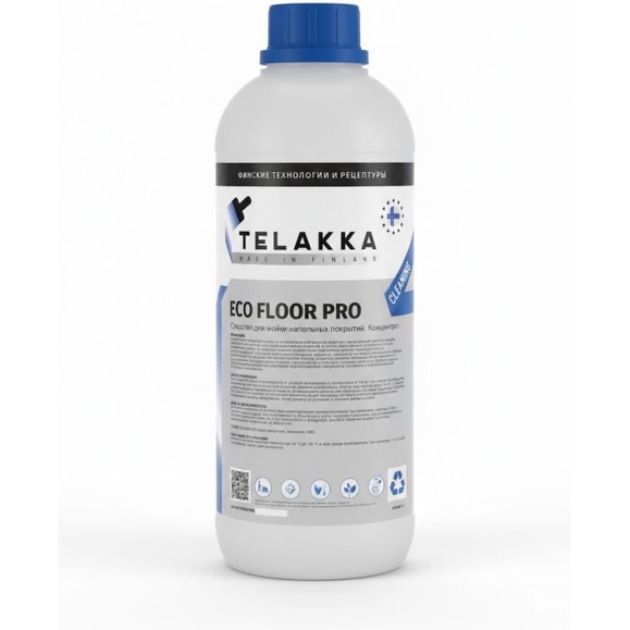 Средство для мойки напольных покрытий. ECO FLOOR PRO CLEANING 1л Telakka 7693730390188 Средство для мойки напольных покрытий. ECO FLOOR PRO CLEANING 1л Telakka 7693730390188