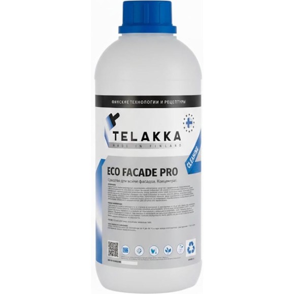 Средство для мойки фасадов. ECO FACADE PRO CLEANING 1л Telakka 7693730390157 Средство для мойки фасадов. ECO FACADE PRO CLEANING 1л Telakka 7693730390157