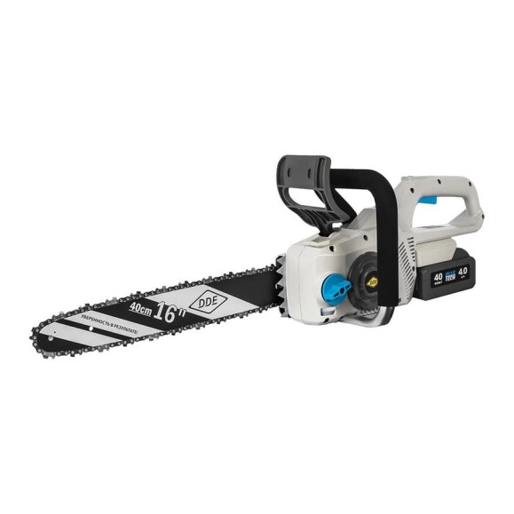Пила аккумуляторная цепная DDE BlueTech CSB 400-16 (40 см, 3/8 56 1,1, 17 м/с, без ЗУ и АКБ) 912-389 Пила аккумуляторная цепная DDE BlueTech CSB 400-16 (40 см, 3/8 56 1,1, 17 м/с, без ЗУ и АКБ) 912-389