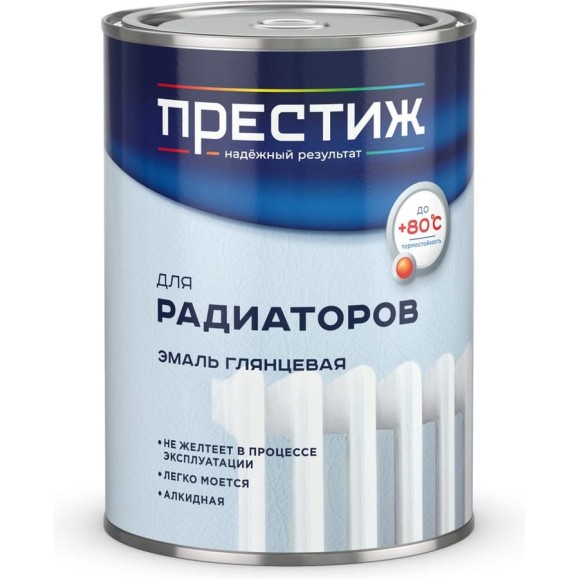 Эмаль для радиаторов алкидная ПРЕСТИЖ, глянцевая, белая, 0,9 кг 273466 Эмаль для радиаторов алкидная ПРЕСТИЖ, глянцевая, белая, 0,9 кг 273466