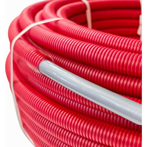 Труба RTP PEX-a, SDR7,4 d20x2,8 (100м) с антидиффузионным слоем EVOH в гофре красного цвета 51498 Труба RTP PEX-a, SDR7,4 d20x2,8 (100м) с антидиффузионным слоем EVOH в гофре красного цвета 51498