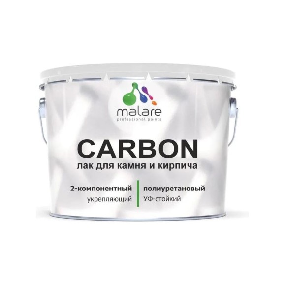 Лак полиуретановый MALARE CARBON 2К адгезионный влагостойкий высокопрочный износостойкий УФ-стойкий, глянцевый (7 кг + 0.7 кг отвердитель) ПУЛКАМПРГ0700