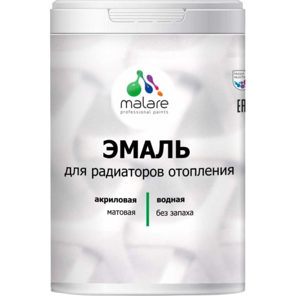 Эмаль EcoCorr MALARE для труб и радиаторов отопления, для батарей, водная акриловая без запаха матовая, орхидея, 1 кг ЭЭКООРХМ0100