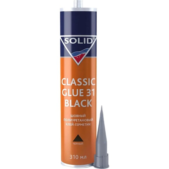 Шовный полиуретановый клей-герметик SOLID CLASSIC GLUE 31 BLACK (310 мл), цвет: черный 371.334.4