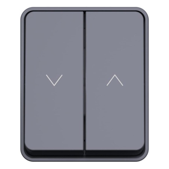 Выключатель 2-клавишный для жалюзи Systeme Electric AtlasDesign Profi IP54, 10 АХ, открытой установки, Антрацит ATN544019