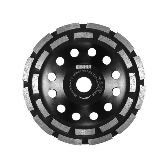 Диск алмазный шлифовальный (алмазная чашка) BIHUI DUAL-ROW MAX 180мм, зерн. 45-60 CG1900-SW Диск алмазный шлифовальный (алмазная чашка) BIHUI DUAL-ROW MAX 180мм, зерн. 45-60 CG1900-SW