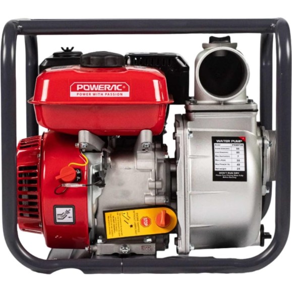 Мотопомпа бензиновая, поверхностный насос Powerac 80 мм, 7 л.с, 850 л/мин, PRWP30