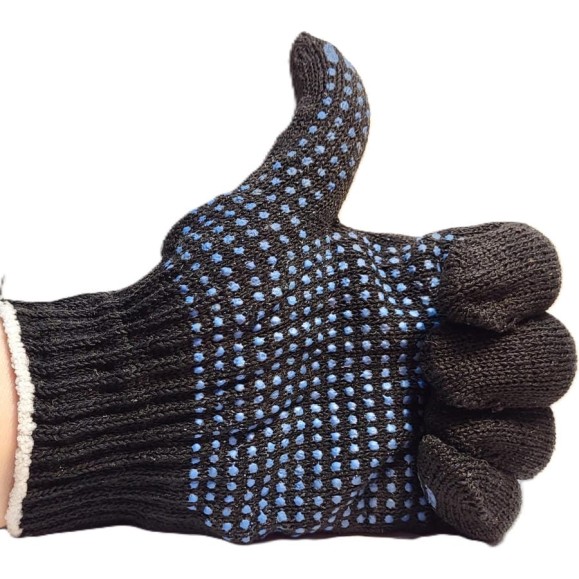 Перчатки R2R х/б 10 класс, 4 нити, с ПВХ, черные, 500 пар R2R 7010-0410BL Перчатки R2R х/б 10 класс, 4 нити, с ПВХ, черные, 500 пар R2R 7010-0410BL