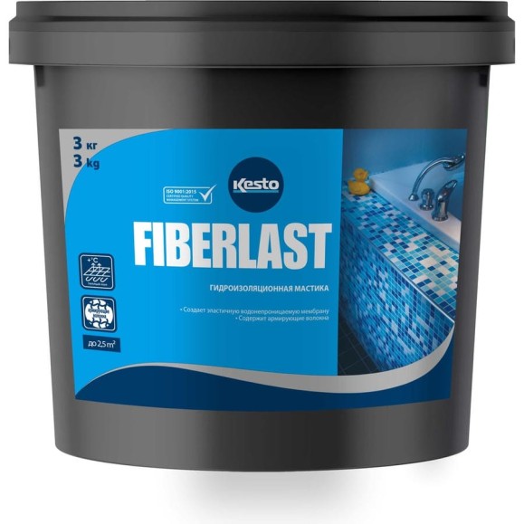 Гидроизоляция для ванны Kesto, мастика гидроизоляционная FIBERLAST, 3 кг 81211 Гидроизоляция для ванны Kesto, мастика гидроизоляционная FIBERLAST, 3 кг 81211