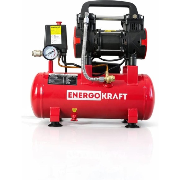 Компрессор ENERGOKRAFT 10 л/ресивер 1500 Вт 240 л/мин AIRMAX 10/240 Kit-4 8 атм безмасляный 00-00003043