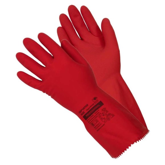Перчатки латексные ADM Professional (KЩС), M, красные 135079