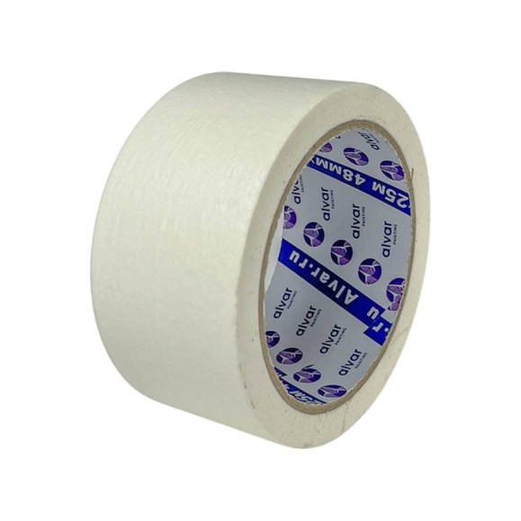 Малярная клейкая лента Alvar 48мм, 25м, белая (комплект из 5 штук) AL-MT4825_5