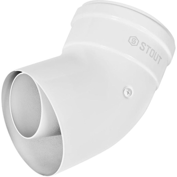 Отвод 45° традиционный коаксиальный STOUT SCR-6010-000145, 45°, D60 (м-м)/100 (м-м) PEE9H4MM72P9NR