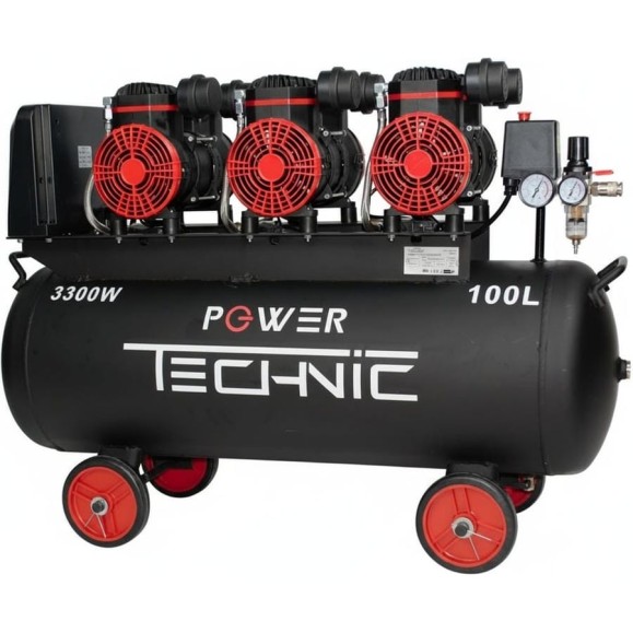 Компрессор POWER TECHNIC безмасляный малошумный с фильтром влагоотделителем ACL750/100 Компрессор POWER TECHNIC безмасляный малошумный с фильтром влагоотделителем ACL750/100