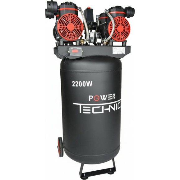 Компрессор POWER TECHNIC безмасляный малошумный с фильтром влагоотделителем ACL480/080V