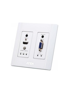 Передатчик ATEN HDMI VGA HDBaseT Настенный с монтажной панелью US/PoH (4K 100м / 1080p 150м) VE2812AUST-AT-G