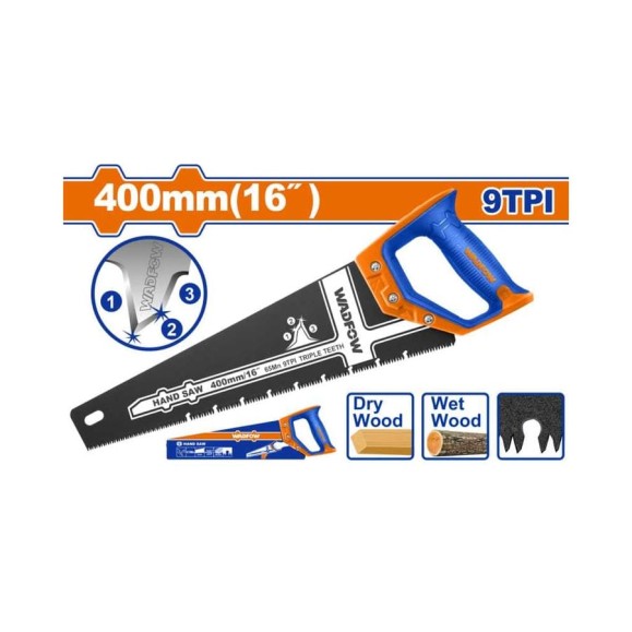 Ножовка по дереву WADFOW 400 мм 9TPI 6/24 WHW1G16