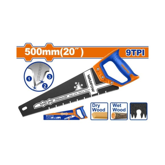 Ножовка по дереву WADFOW 500 мм 9TPI 6/24 WHW1G20