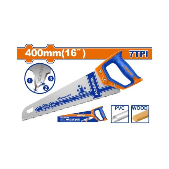 Ножовка по дереву WADFOW 400 мм 7TPI 6/24 WHW8G16