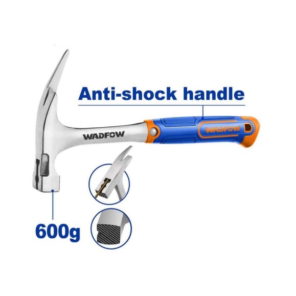 Молоток-гвоздодер WADFOW 600 г 6/12 WHM8360 Молоток-гвоздодер WADFOW 600 г 6/12 WHM8360