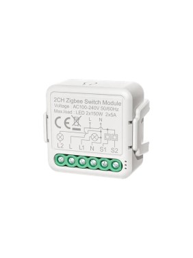 Умный релейный модуль SmartButler 2 канала (Zigbee, 230В, 2х5A, с нейтралью) SB020305