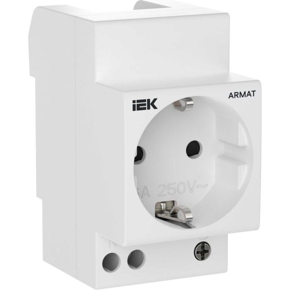 Розетка на DIN-рейку IEK ARMAT 45мм с заземл. с з/ш 16А AR-SOD-G-GND-S-016