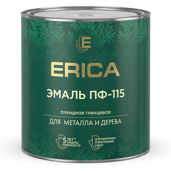 Эмаль ПФ-115 для металла и дерева алкидная глянцевая Erica, 2,6 кг, шоколадная 282216 Эмаль ПФ-115 для металла и дерева алкидная глянцевая Erica, 2,6 кг, шоколадная 282216