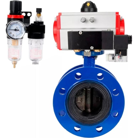 Затвор дисковый DN.ru GGG40-304-EPDM-2W-F-H Ду200 Ру16 пневмопривод DA-140, пневмораспределитель 24VDC, БПВ D050-56504 Затвор дисковый DN.ru GGG40-304-EPDM-2W-F-H Ду200 Ру16 пневмопривод DA-140, пневмораспределитель 24VDC, БПВ D050-56504