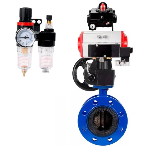 Затвор дисковый DN.ru GGG40-304-EPDM-2W-F-H Ду50 Ру16 пневмопривод DA-105, пневмораспределитель 220VAC, БКВ LSB-410, дублером HDM-3, БПВ D050-56749 Затвор дисковый DN.ru GGG40-304-EPDM-2W-F-H Ду50 Ру16 пневмопривод DA-105, пневмораспределитель 220VAC, БКВ LSB-410, дублером HDM-3, БПВ D050-56749