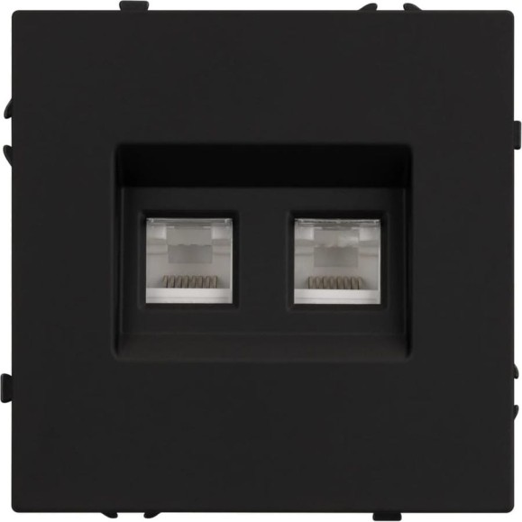 Механизм сдвоенной телефонной розетки Arlight SCT-NOBE-MTL2-SFPL-BK 1шт 054309