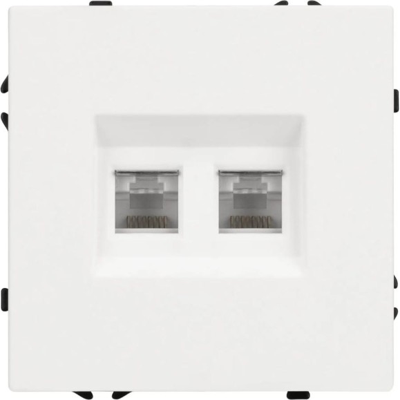 Механизм сдвоенной телефонной розетки Arlight SCT-NOBE-MTL2-SFPL-WH 1шт 054308