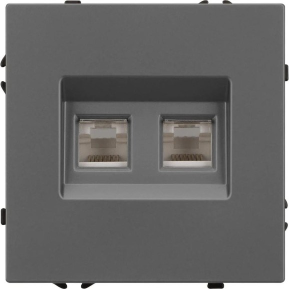 Механизм сдвоенной телефонной розетки Arlight SCT-NOBE-MTL2-SFPL-GR 1шт 054311