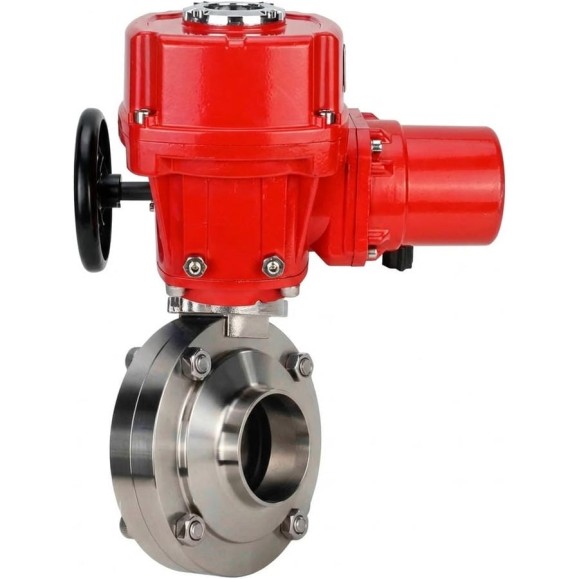 Затвор дисковый DN.ru 304-304-Sil-2W-W-H Ду20 Ру10 под приварку, пищевая нерж. сталь, эл.привод QT-W (M) EX-005 220В D050-89294