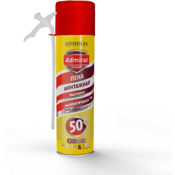 Пена бытовая Admiral Stars 40 всесезонная 400 г 500 мл 1/12шт ЦБ-10004965 Пена бытовая Admiral Stars 40 всесезонная 400 г 500 мл 1/12шт ЦБ-10004965