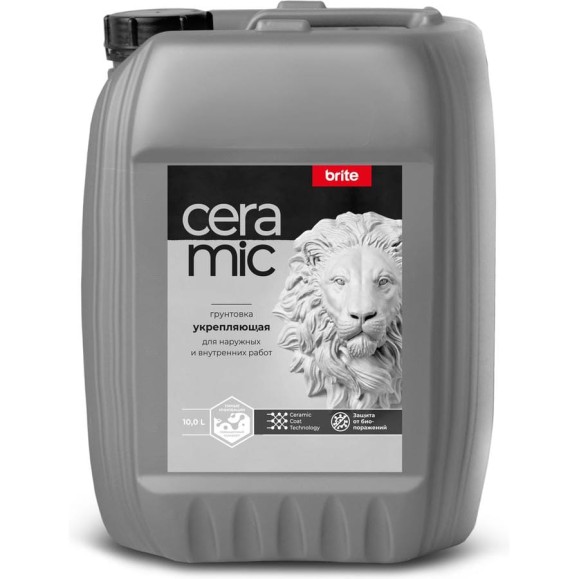 Грунтовка укрепляющая BRITE CERAMIC канистра 10 л О04612