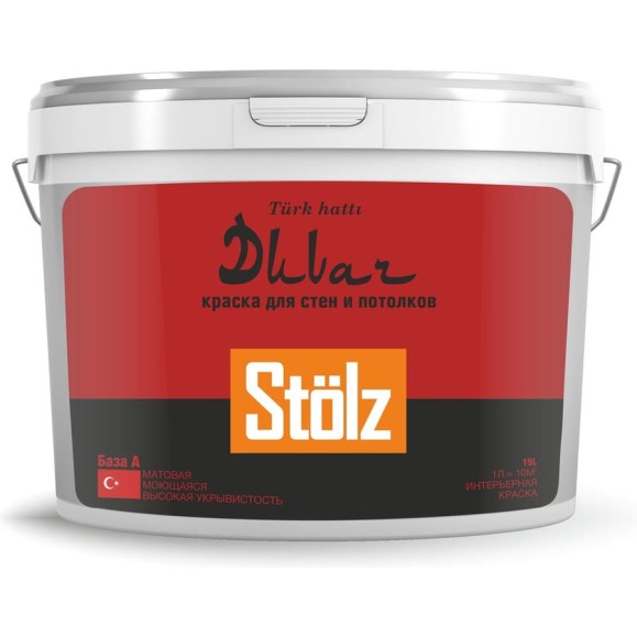 Краска для стен и потолков STOLZ Duvar, Base A 15л STTR0008 Краска для стен и потолков STOLZ Duvar, Base A 15л STTR0008