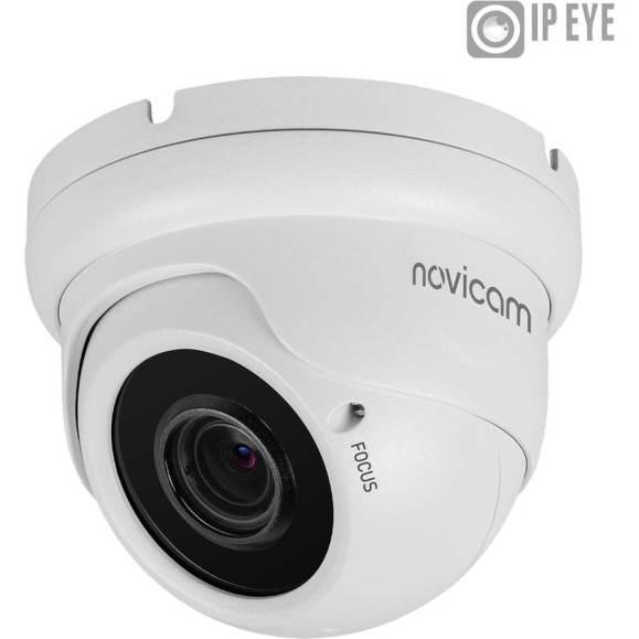 Камера видеонаблюдения IP купольная Novicam BASIC 37 1/2.9 CMOS, 3 Мп 30 к/с, вариофокальный 2.8-12 мм, ИК 30 м, PoE уличная всепогодная v. 1549