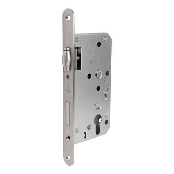 Замок врезной Fuaro DD.INOX/C-55.72/R с роликовой защелкой (лиц.планка 20 мм) 62871
