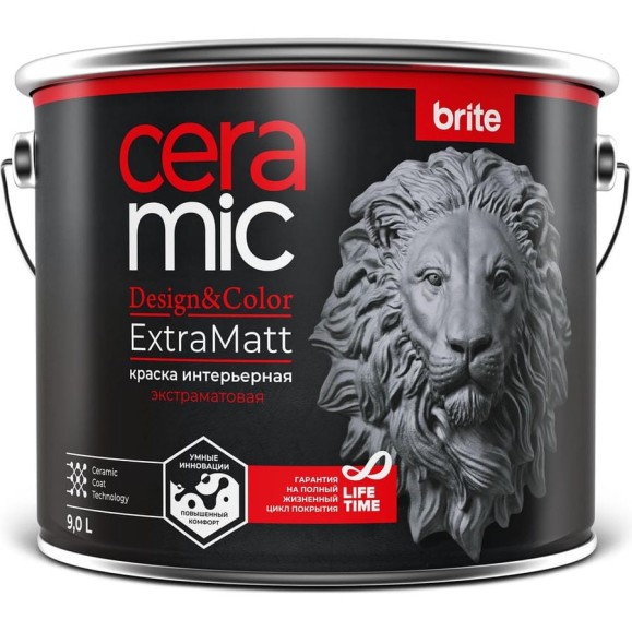 Краска BRITE CERAMIC для интенсивноиспользуемых помещений ExtraMatt О06417 Краска BRITE CERAMIC для интенсивноиспользуемых помещений ExtraMatt О06417