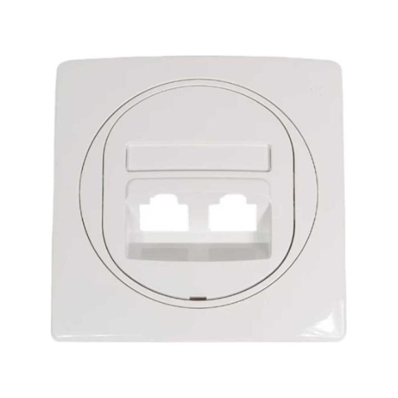 Коммуникационная двойная розетка Aling-conel PRESTIGE RJ45 Cat6 FTP, белая 615S.000 114015