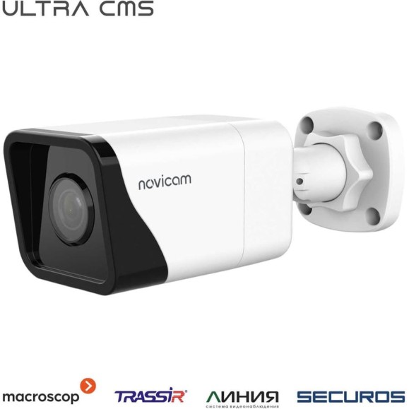 Камера видеонаблюдения IP цилиндрическая Novicam ULTRA 53S 1/2.8 STARVIS CMOS, 5 Мп 25 к/с, 2.8 мм, ИК 40 м, PoE уличная всепогодная v. 1001V