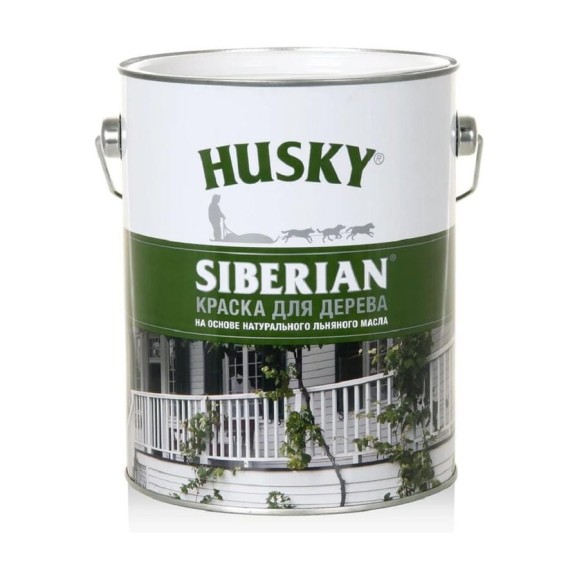 Краска для дерева на льняном масле HUSKY SIBERIAN цвет Бордовый дуб 2,7л 38400